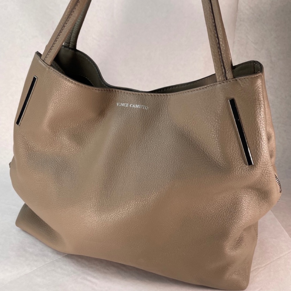 Vince Camuto Leather Tote in Shadow Gray style# VV-IKE-TO